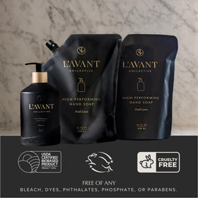 L'AVANT Collective creamy lather close-up demonstrating moisturizing texture