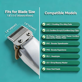 LAVEST color-coded guards spread out for quick visual size selection and speed