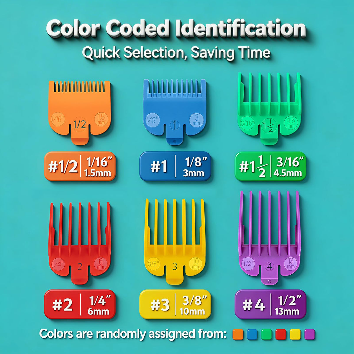 LAVEST color-coded guards arranged to show quick visual selection and organized workflow