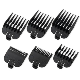 LAVEST front view of six black guard set showing included lengths and neat packaging benefit