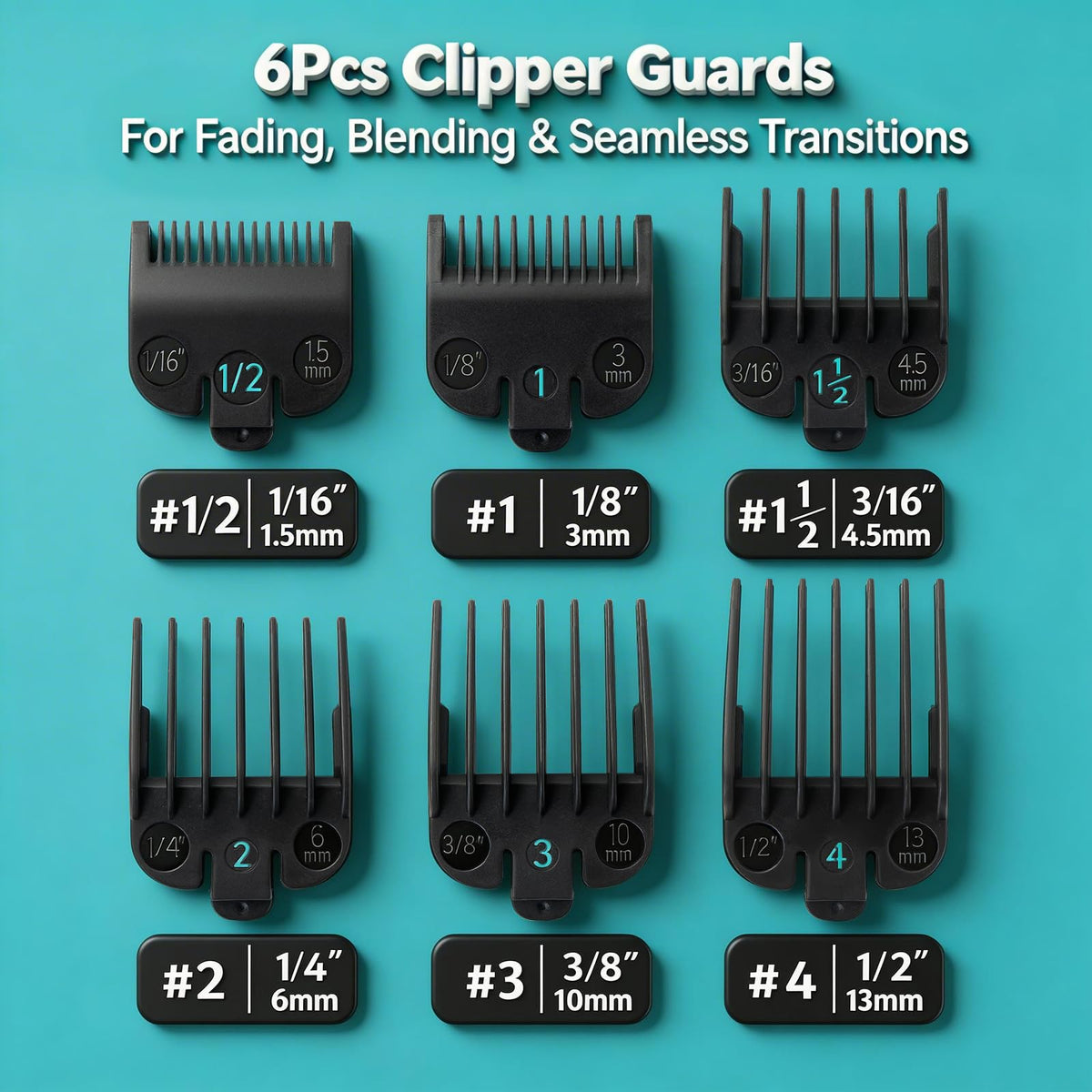 LAVEST guards attached to clipper cutting short hair, demonstrating quick installation benefit