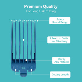 LAVEST guards length comparison on hair model showing even trimmed results