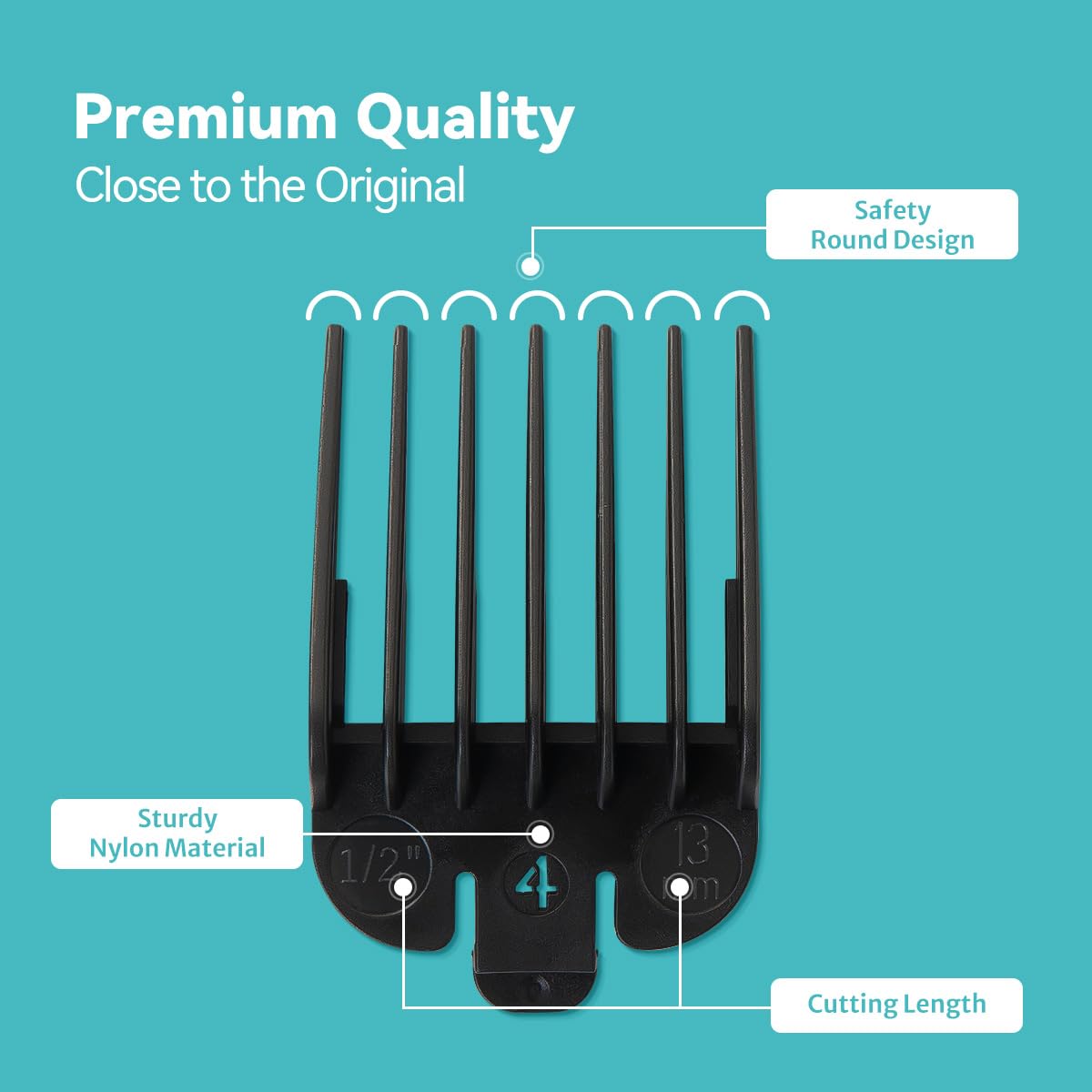 LAVEST guards next to ruler showing scale to confirm compatibility and exact cutting heights