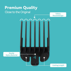 LAVEST guards next to ruler showing scale to confirm compatibility and exact cutting heights