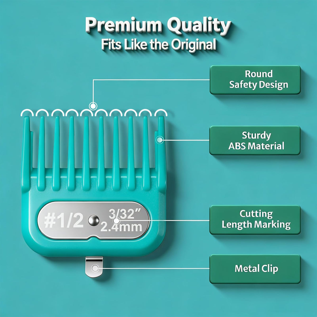 LAVEST clear size numbering on guards for accurate, repeatable clipper lengths