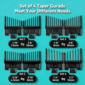 LAVEST layout showing the four size ranges from 1/16" to 1/2" for precise fading options