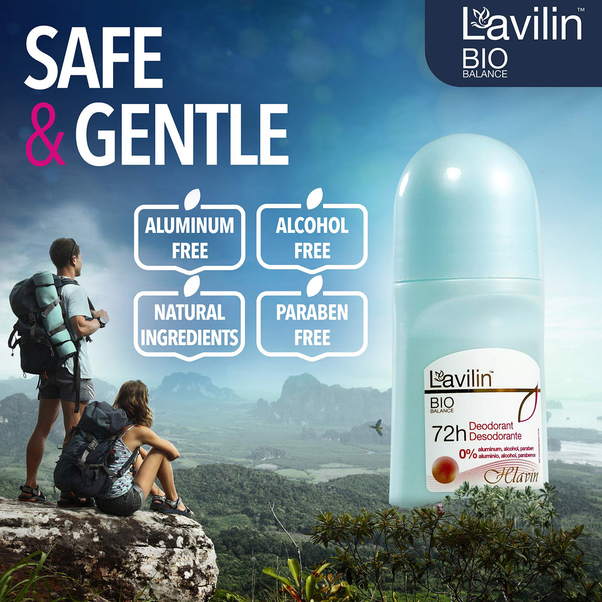 Lavilin deodorant in gym bag illustrating activity-ready protection