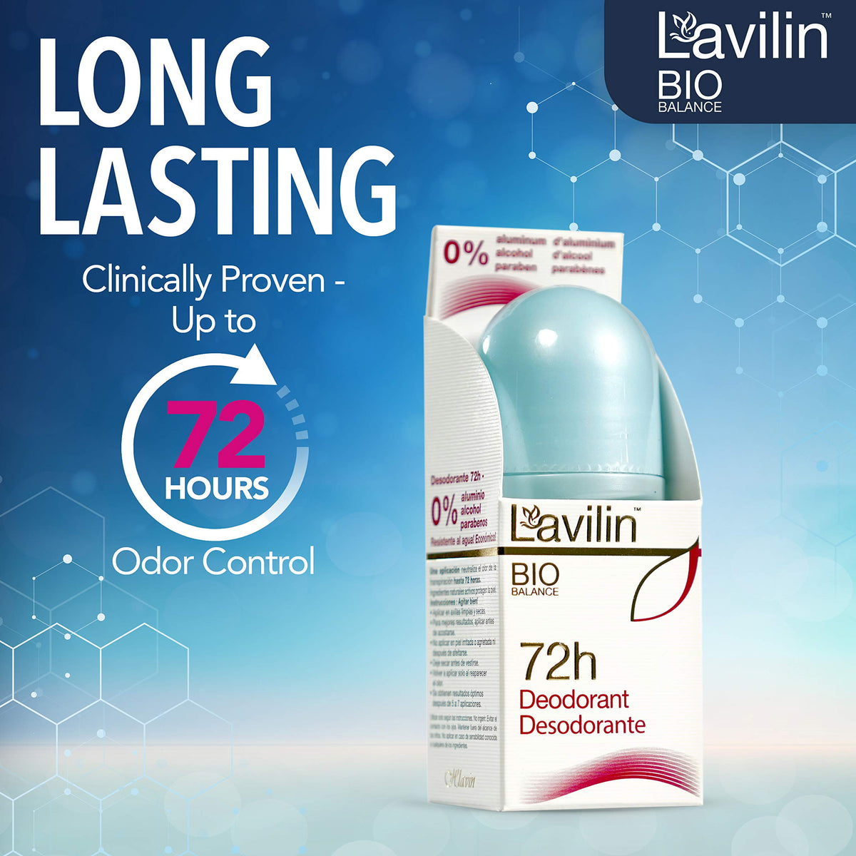 Lavilin deodorant texture detail highlighting gentle formula feel