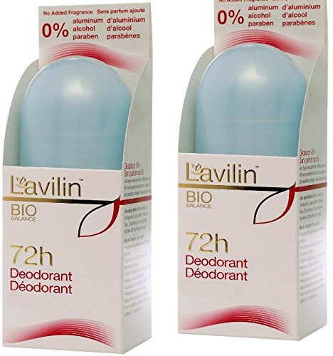 Lavilin roll-on front packaging showing bottle and label, demonstrates long-lasting odor control