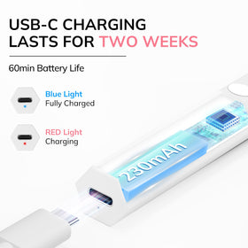 Lavinda USB charging port view illustrating easy rechargeability and convenient cordless use