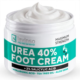 lavinso front packaging showing product and benefit of intense foot hydration