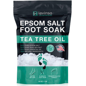 Lavinso front packaging showing 1 lb foot soak for refreshing feet
