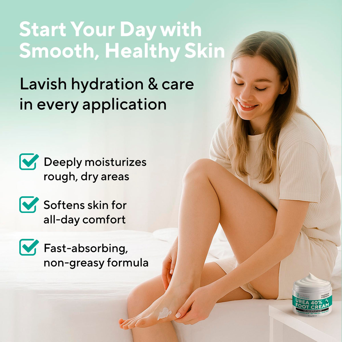 lavinso jar beside a hand to show size and convenient daily use