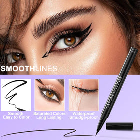 LAVONE angled eyeliner brush bristles close-up for accurate application