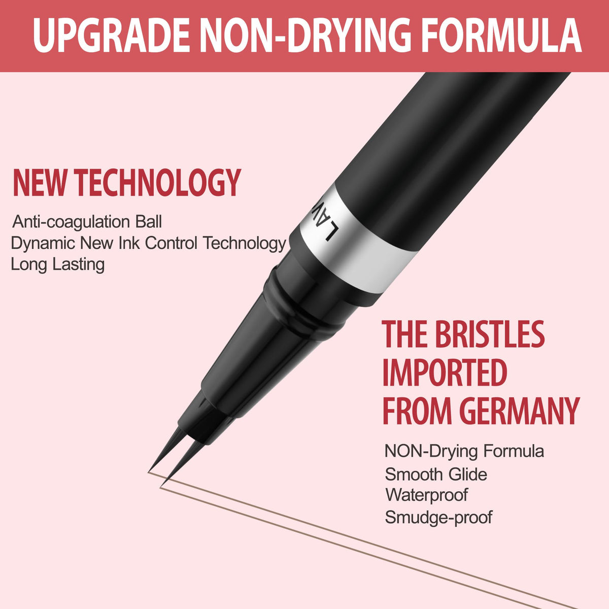 LAVONE eyebrow brush detail demonstrating blending for softer brows