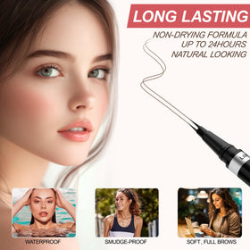 LAVONE sample strokes on skin showing hair-like precision and realism