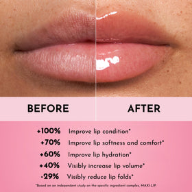 Lawless gloss worn on lips in lifestyle shot showing fuller, glossy result benefit