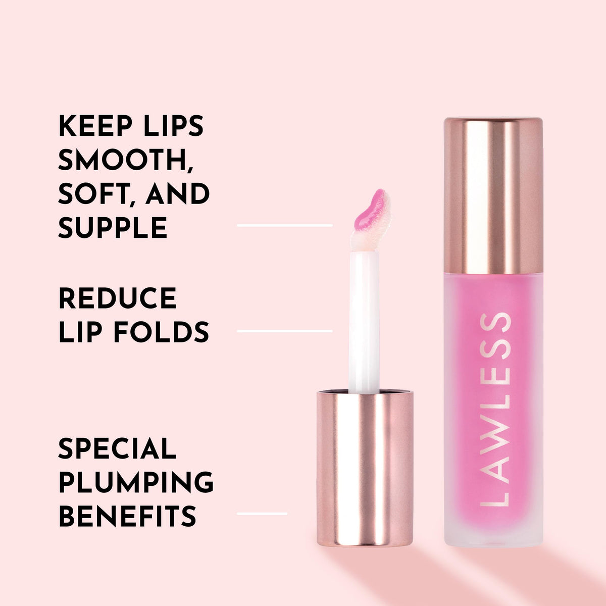 Lawless close-up of gloss texture showing creamy shine for hydrated lips