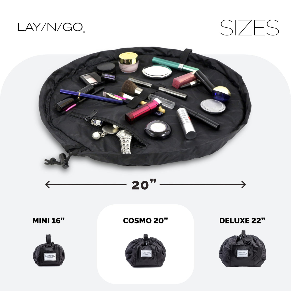 Lay-n-Go Cosmo elastic brush loops holding brushes upright and separated