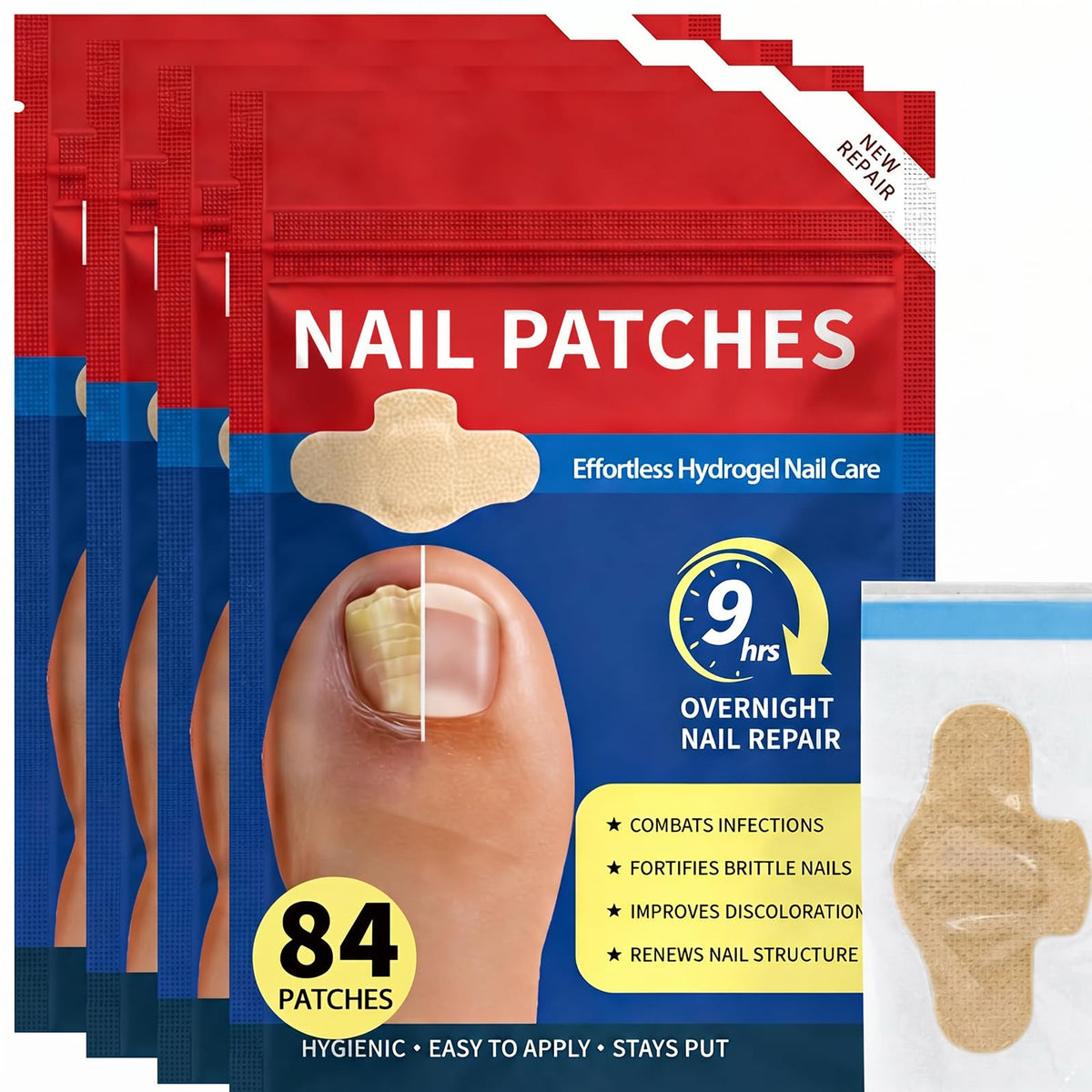 LAYOOYOO front packaging showing 4-pack and 84 patches, clear benefit visible