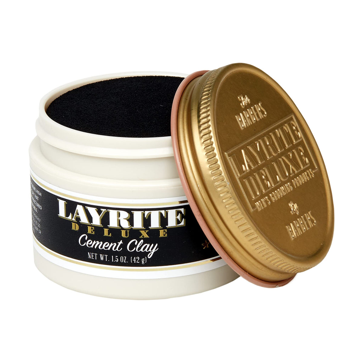 Layrite clay close-up showing texture and matte finish for natural styling