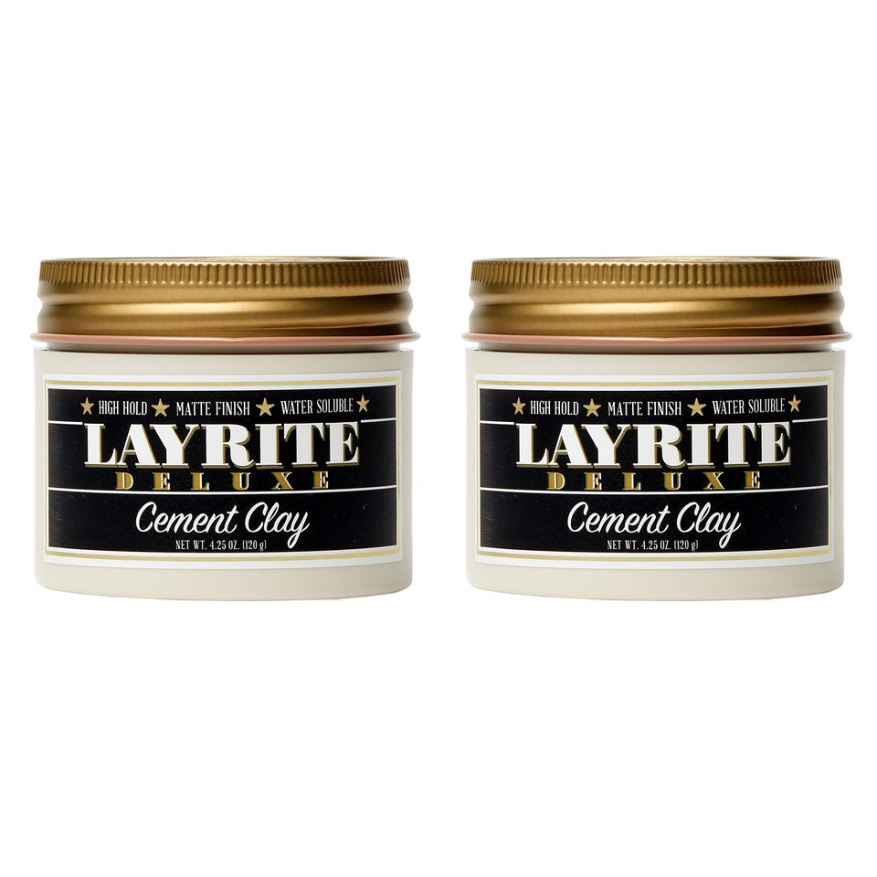 Layrite front jar view showing label and matte finish for precise styling