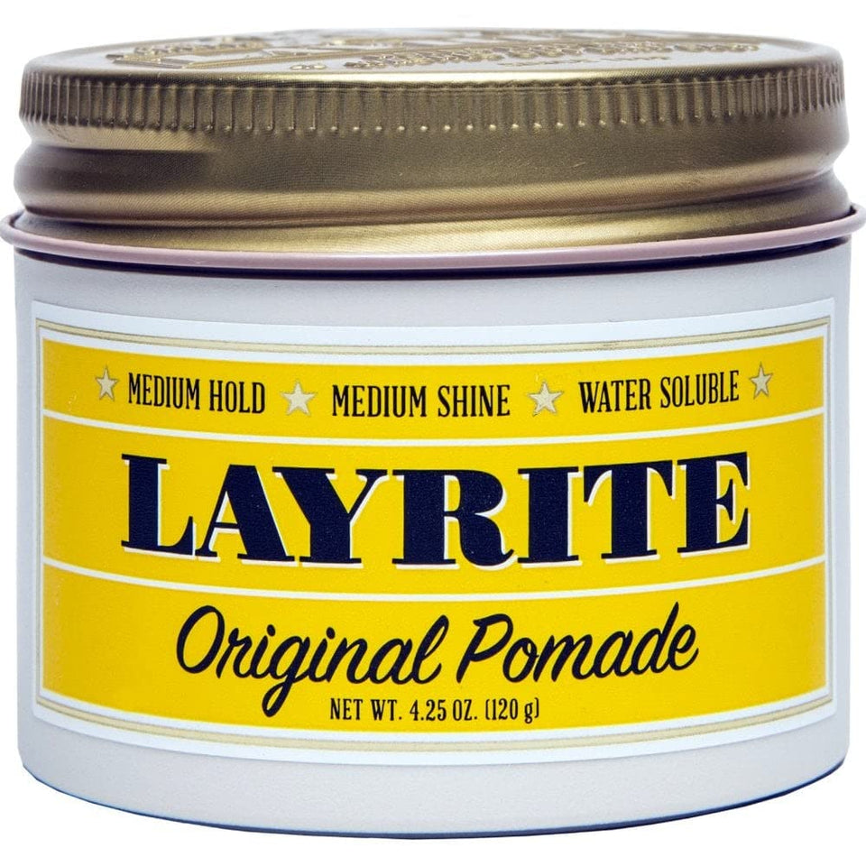 Layrite front jar shot showing label and vanilla scent, clear styling benefit