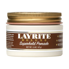 Layrite Superhold front jar showing label and size, brand delivers strong hold
