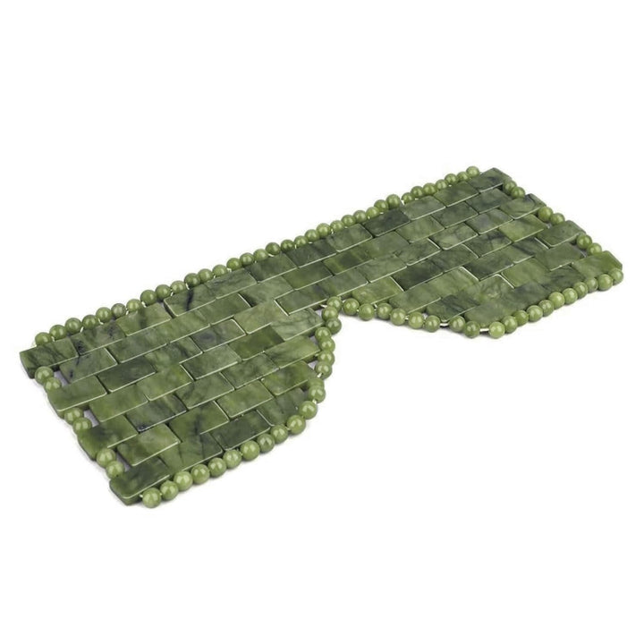 LazyGa front view of green jade eye mask showing contoured shape and comfort