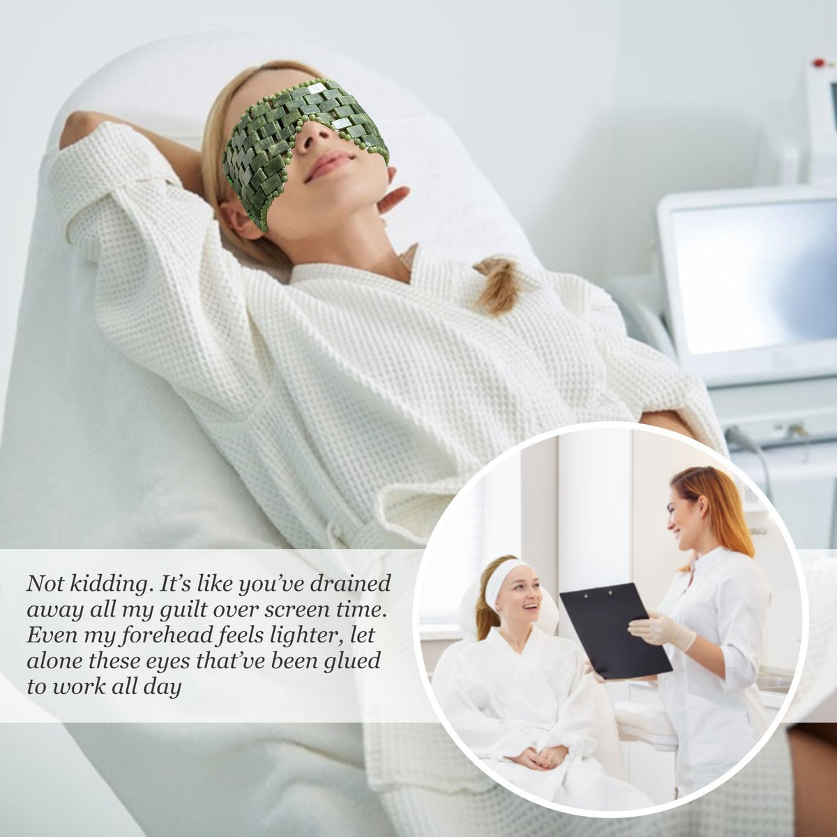 LazyGa eye mask in hand showing size and portable convenience on trips