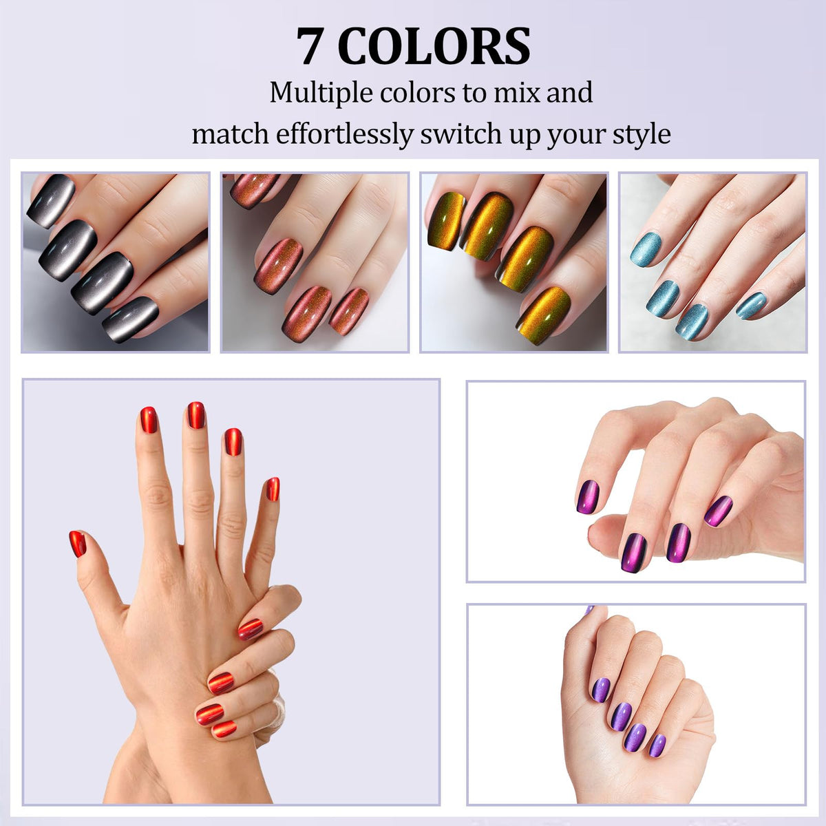 Laza glue and adhesive tabs with nails demonstrating simple application
