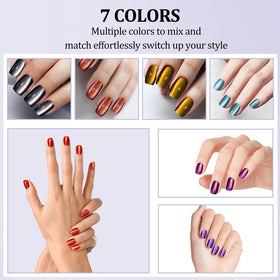 Laza glue and adhesive tabs with nails demonstrating simple application