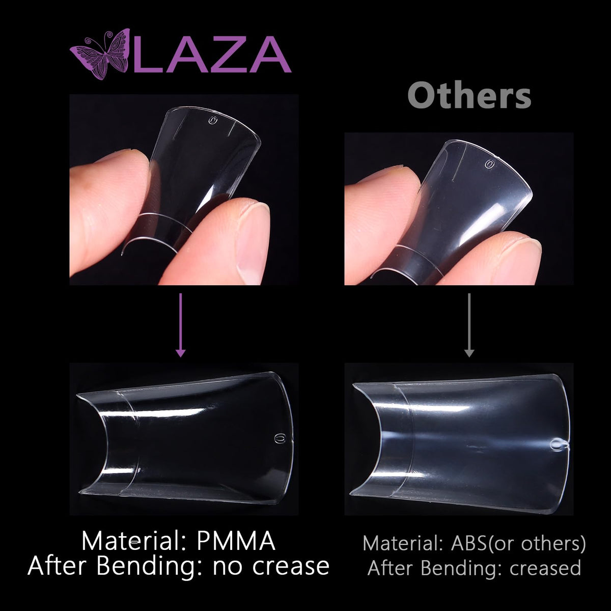 Laza applied on natural nails lifestyle showing polished finish