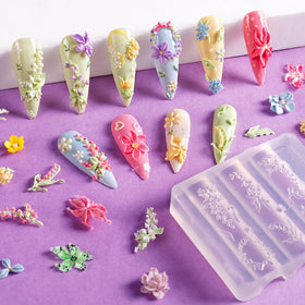 Laza close-up silicone mold texture showing fine petal detail for crisp charms