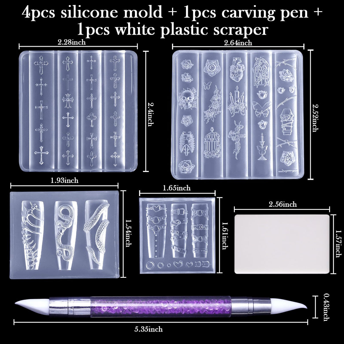 Laza mold snake close-up showing scale texture for dramatic nail effects