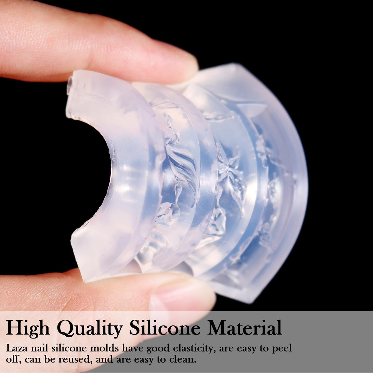 Hand removing cured 3D bow charm from Laza mold showing easy release advantage