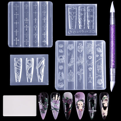 Laza front packaging showing full 4-piece gothic mold kit and accessories for easy start