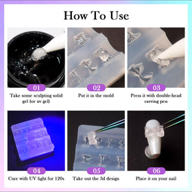 Laza molds in use with gel and UV light enabling quick curing workflow