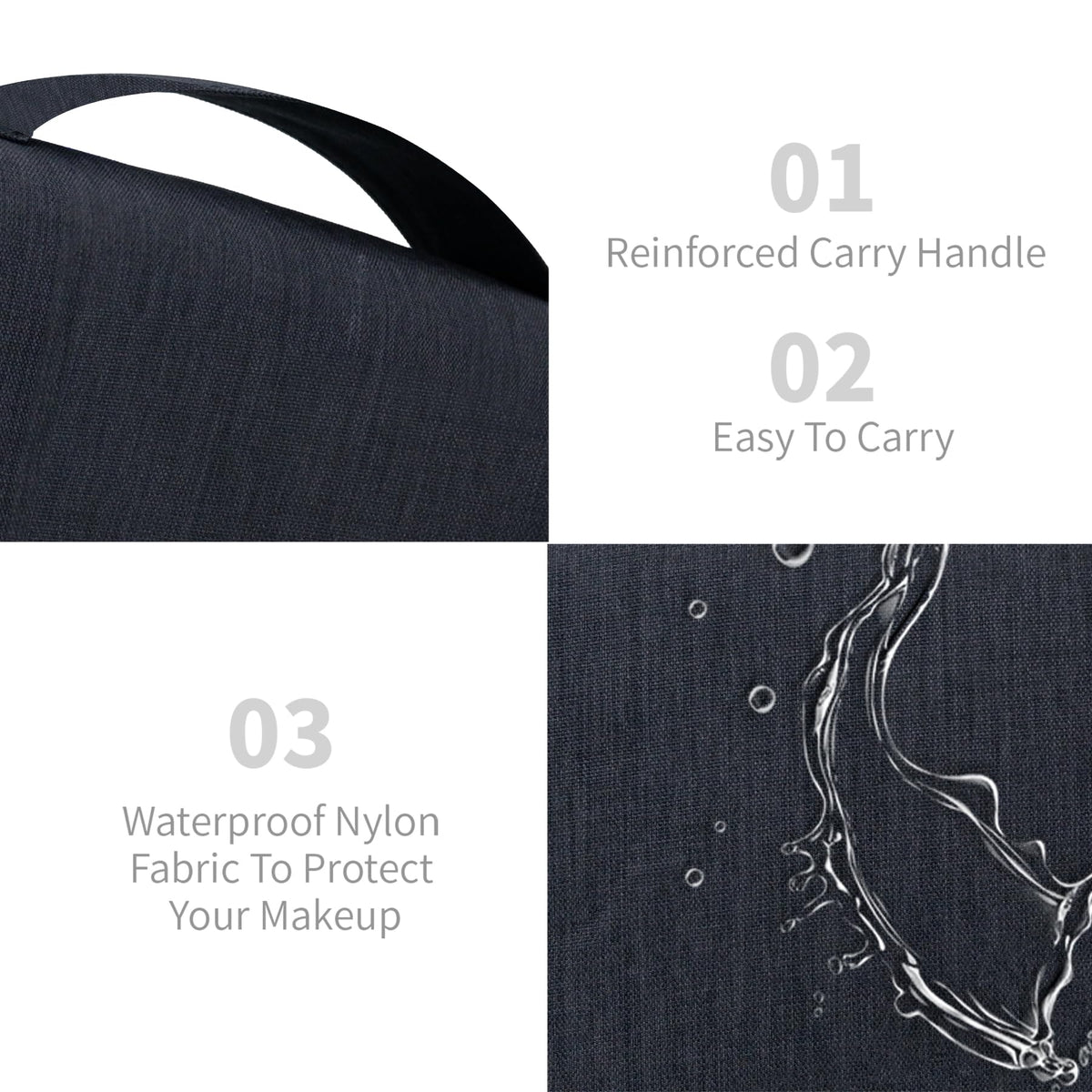 Lcsmaokin internal dividers and pockets organizing bottles and brushes to prevent spills