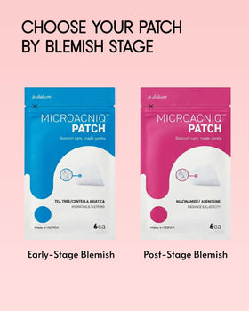 le dalcom patch on bathroom counter with skincare items showing travel-ready convenience