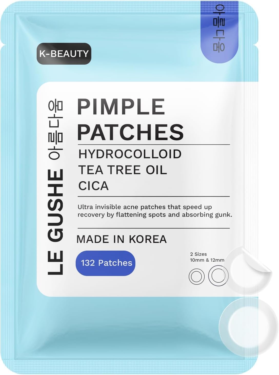 LE GUSHE front packaging showing patch variety and benefits