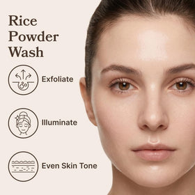 LE GUSHE texture close-up of fine rice powder, shows smooth blending benefit