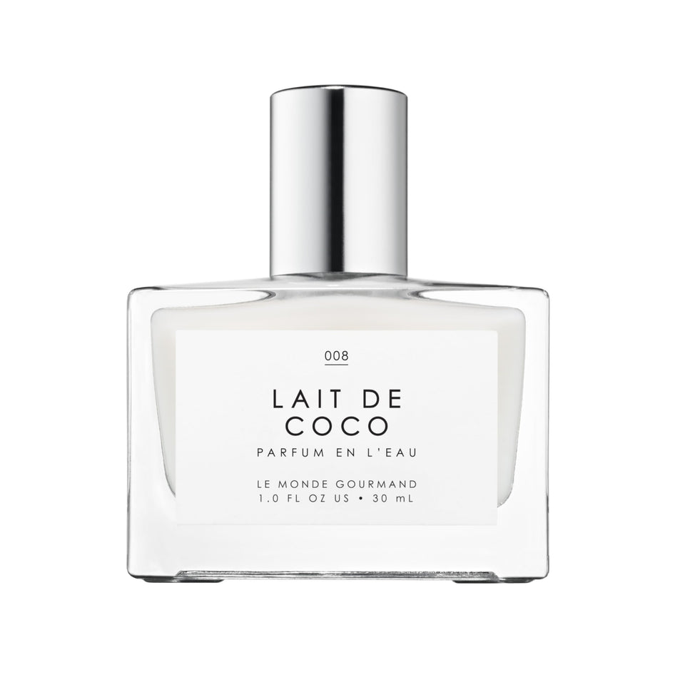Le Monde Gourmand front bottle shot shows compact travel-friendly perfume