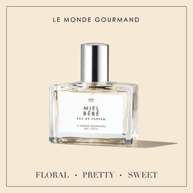 Le Monde Gourmand bottle styled on a brunch table conveying everyday wearable elegance