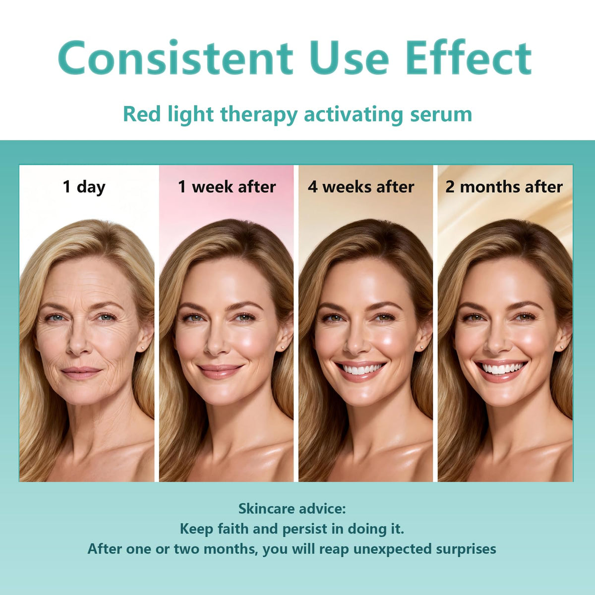 LE SECRET before and after texture comparison illustrating smoother appearance