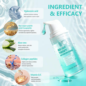 LE SECRET shown used with LED panel to amplify at-home treatment