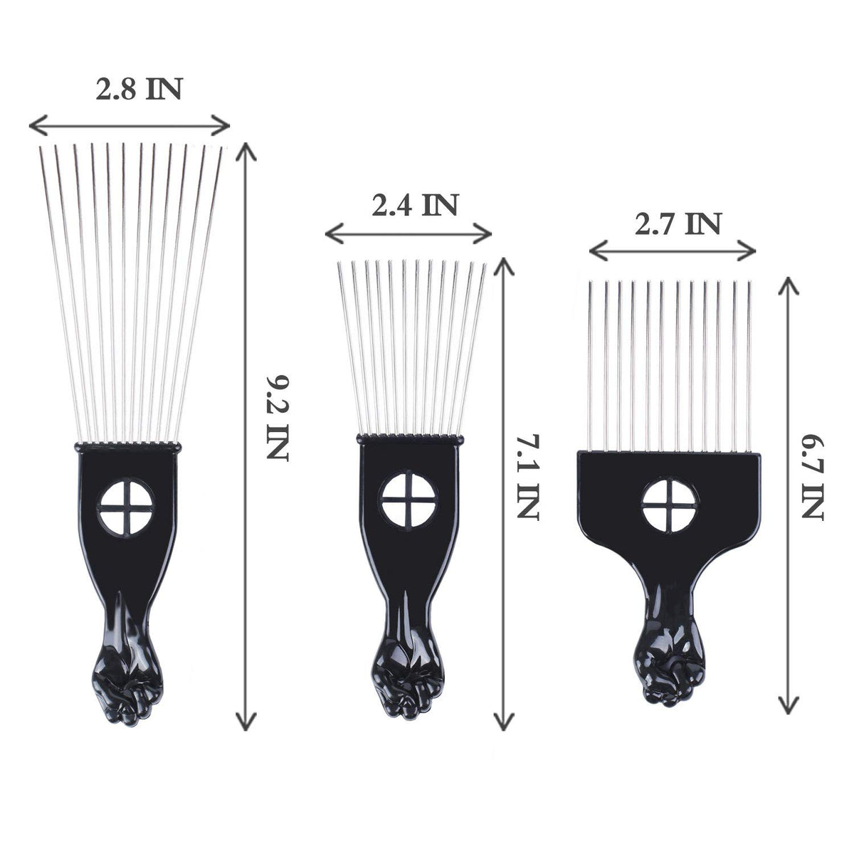 LEADUWAY close-up of metal teeth showing polished tips for gentle detangling