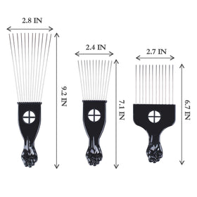 LEADUWAY close-up of metal teeth showing polished tips for gentle detangling