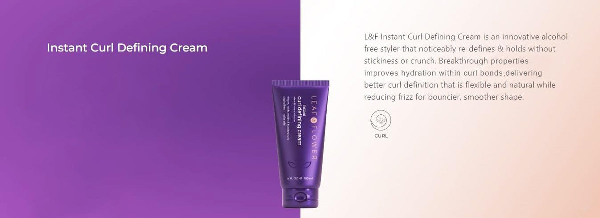 Leaf & Flower cream being applied to damp curls, demonstrating easy distribution