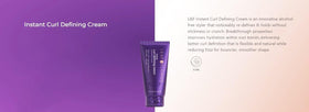 Leaf & Flower cream being applied to damp curls, demonstrating easy distribution